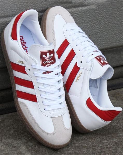 adidas red stripe shoes.